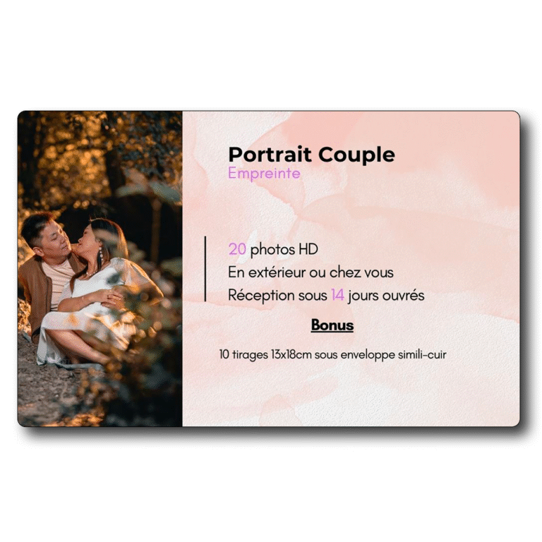 Carte Cadeau – Couple – Pack « Empreinte »